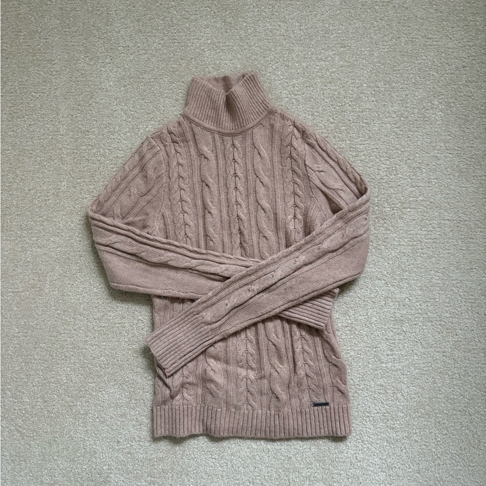 Abercrombie & Fitch Women's Cable Knit Turtleneck Sweater - Brown